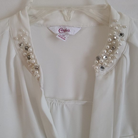 Candie's White blouse size M - Picture 4 of 6